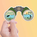 Binoculars Birding Sticker for Hydroflask Water Bottle - Marsh Bird Nature Laptop Decal - Cute Birdwatching Gift for Bird Nerds