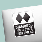 Black Diamonds are a Girl's Best Friend Skiing Sticker on Laptop