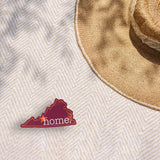 Home Virginia Map Sticker - Maroon Blacksburg VA Decal