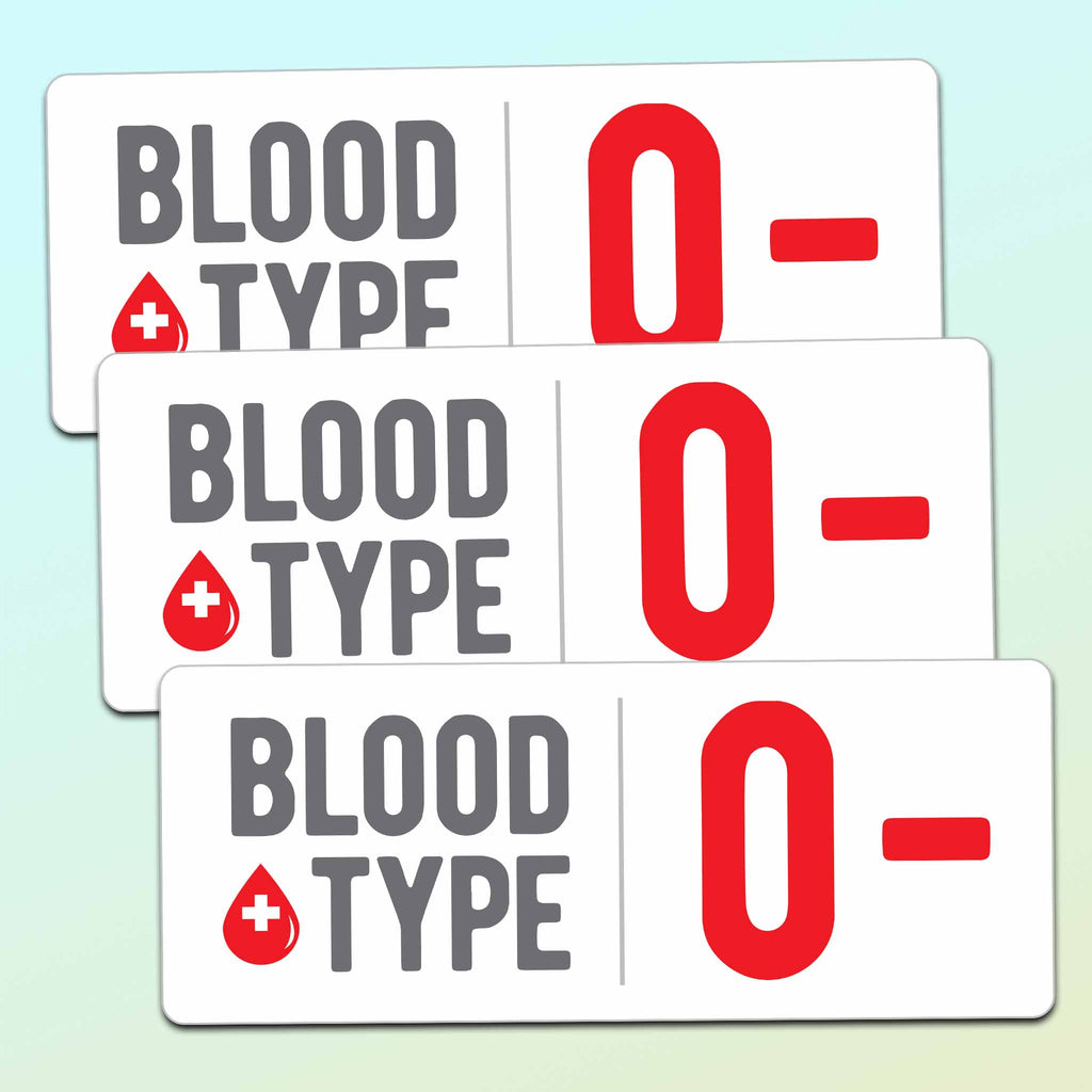 Set of 3 Blood Type Stickers for Helmets - Mini Emergency Medical ...