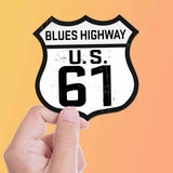 Blues Highway 61 Southern Road Sign Sticker