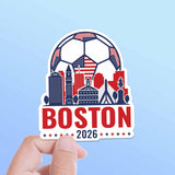 Boston Skyline USA Soccer Sticker - Massachusetts Sports Decal 2026
