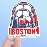 Boston Skyline USA Soccer Sticker - Massachusetts Sports Decal 2026