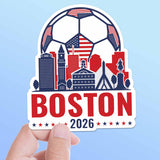 Boston Skyline USA Soccer Sticker - Massachusetts Sports Decal 2026