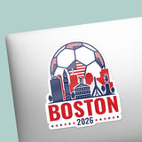 Boston Skyline USA Soccer Sticker - Massachusetts Sports Decal 2026