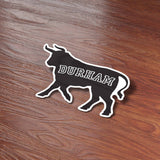 Black Durham Bull North Carolina Sticker - Cool NC Decal