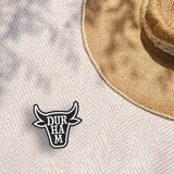 Bull Head Durham North Carolina Sticker - Cute NC Decal