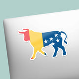 Durham NC Flag Bull Sticker - Cool North Carolina Decal