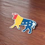 Durham NC Flag Bull Sticker - Cool North Carolina Decal