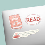 Book Sticker Sheet - Set of 6 Mini Reading Decals