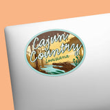 Cajun Country Louisiana Cypress Tree Decal on Laptop