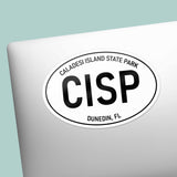 Caladesi Island State Park Florida White Oval Sticker on Laptop