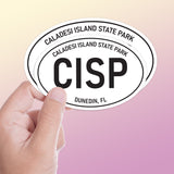 Set of 2 Caladesi Island State Park White Oval Bumper Sticker, Florida Decal for Hydroflask Water Bottle & Laptop, St Petersburg Tampa FL Gift