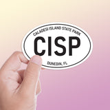 Small Caladesi Island State Park White Oval Bumper Sticker, Florida Decal for Hydroflask Water Bottle & Laptop, St Petersburg Tampa FL Gift