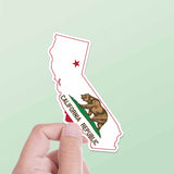 California Flag Bumper Sticker - Cool CA Grizzly Bear Decals