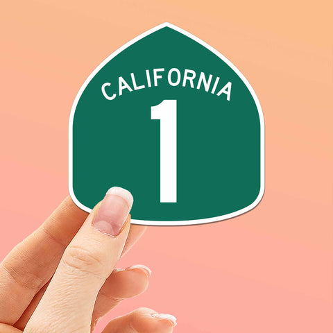 California Highway 1 Road Sign Sticker