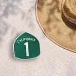 California Highway 1 Road Sign Sticker