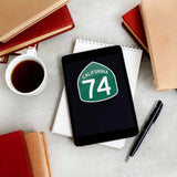 California Highway 74 Road Sign Sticker - Palms to Pines Scenic Byway