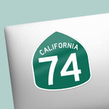 California Highway 74 Road Sign Sticker - Palms to Pines Scenic Byway
