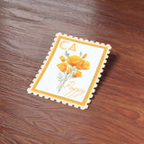 California Poppy State Flower Sticker - CA Vintage Stamp Decal