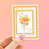 California Poppy State Flower Sticker - CA Vintage Stamp Decal
