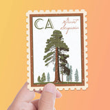 California Giant Sequoia State Tree Sticker- CA Vintage Stamp Decal