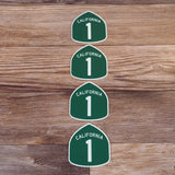 California Highway 1 Road Sign Sticker