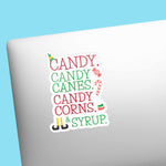 Candy Canes Christmas Movie Quote Sticker
