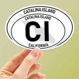 Catalina Island California White Oval Bumper Sticker