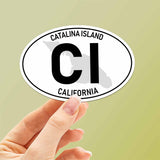 Catalina Island California White Oval Bumper Sticker