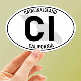Catalina Island California White Oval Bumper Sticker