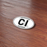 Catalina Island California White Oval Bumper Sticker