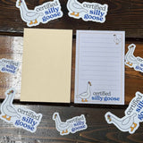 Certified Silly Goose Notepad - Funny 4" x 6" Memo Pad