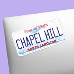 Chapel Hill North Carolina License Plate Sticker on Laptop