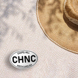 Chapel Hill North Carolina White Oval Car Magnet 