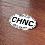Chapel Hill North Carolina White Oval Magnet for Car - Funny NC Flexible Fridge Magnet - Raleigh Durham Cute Southern Gift