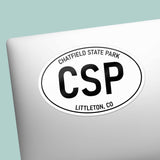Chatfield State Park Littleton Colorado White Oval Sticker on Laptop