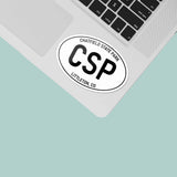 Chatfield State Park Littleton Colorado White Oval Decal on Laptop