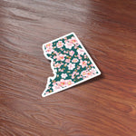 Cherry Blossom Washington DC Sticker on Wood Desk