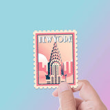 Chrysler Building New York City Sticker - NYC Vintage Stamp Decal