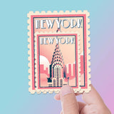 Chrysler Building New York City Sticker - NYC Vintage Stamp Decal