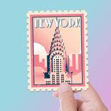 Chrysler Building New York City Sticker - NYC Vintage Stamp Decal