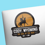 Wild Bill Cody Wyoming Decal on Laptop