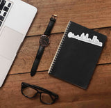 Columbus Ohio City Skyline Sticker on Journal with Laptop and Watch