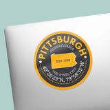 Coordinates Pittsburgh Sticker - PGH Pennsylvania Decal
