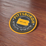 Coordinates Pittsburgh Sticker - PGH Pennsylvania Decal