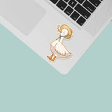 Cute 80s Country Goose Sticker on Laptop