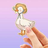 Country Goose Sticker for Hydroflask Water Bottle - Cute Spring Animal Laptop Decal - Vintage Silly Goose Party Favor