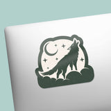 Coyote Moon Sticker - Cool Southwest Animal Decal