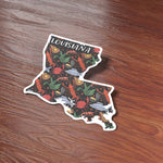 Southern Food New Orleans Louisiana Crawfish Sticker on Wood Desk in Office